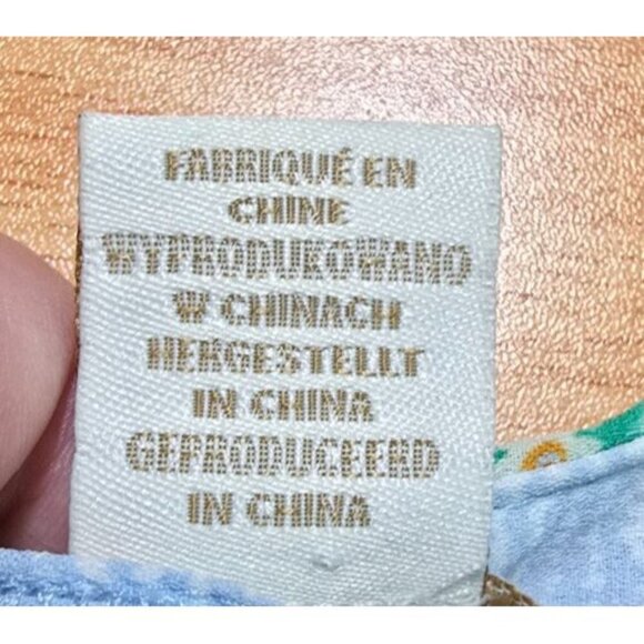 Cynthia Rowley Tunic Blouse 1X Paisley Boho V-neck Stretch Comfort Pullover Blue - Picture 5 of 12